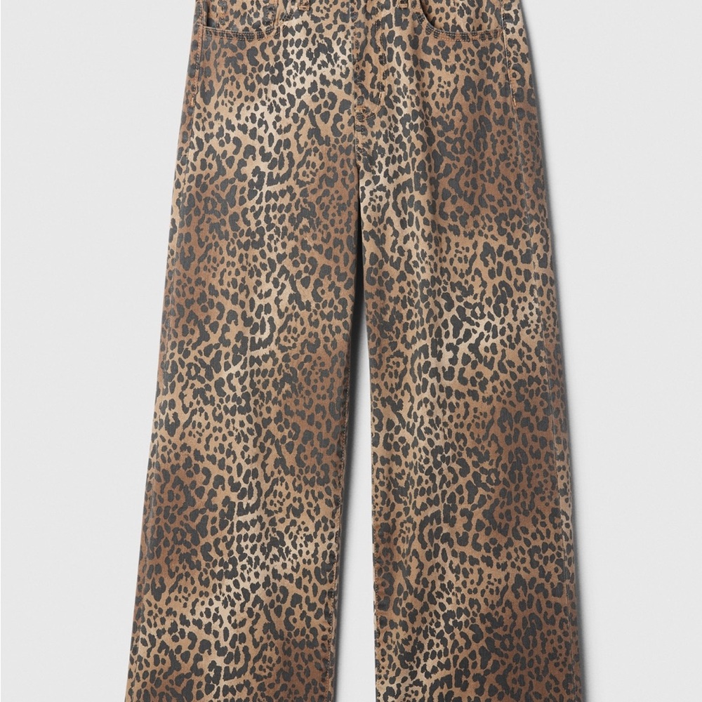 NWT GAP Leopard Print Baggy Mid Rise Denim Sz USW 35/20 Reg length. SOLD OUT - Picture 9 of 12
